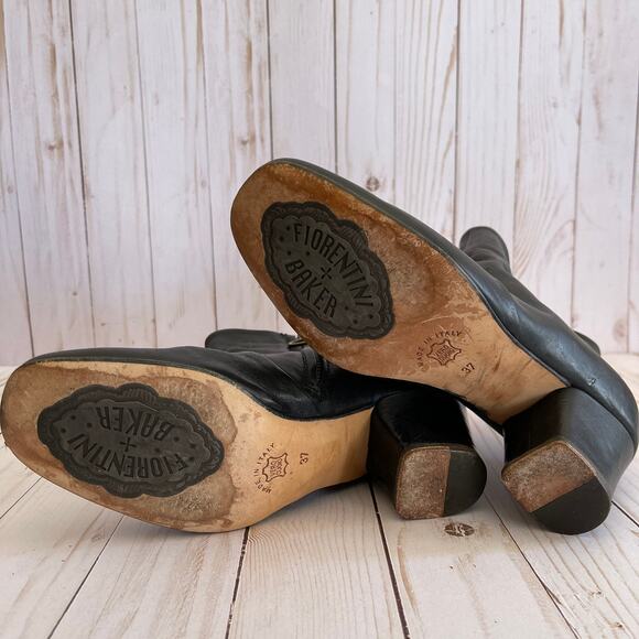 Fiorintini + Baker Black Leather Ankle Booties 37 - Picture 5 of 11